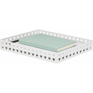 Mind Reader Metal Pen Cup Organizer, White(White Paper Tray)