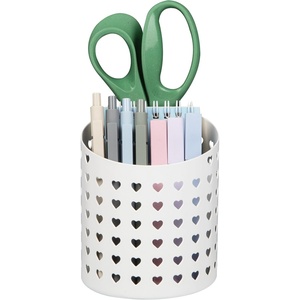 Mind Reader Metal Pen Cup Organizer, White(White Pen Cup)