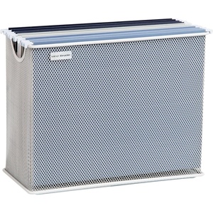Mind Reader Vertical File Storage, Desktop Organizer, Hanging Files, Office, Metal Mesh, 12.25″L x 5.5″W x 10″H, White